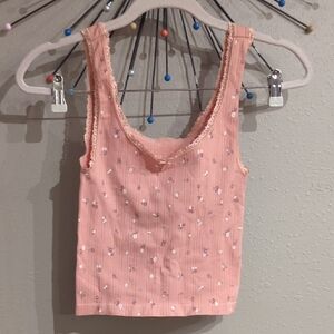 Gypsy And Jade Nylon Spandex Tank Ditsy Floral Lace Bow XS/S